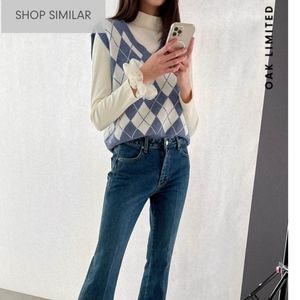 OAK+FORT Cropped Argyle Sweater Vest